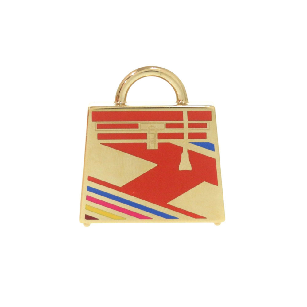 Hermes Curiosit Kelly Handbag Motif Metal Gold Charm Hermes